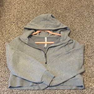 lululemon athletica heather grey Half-Zip Hoodie Sweatshirt